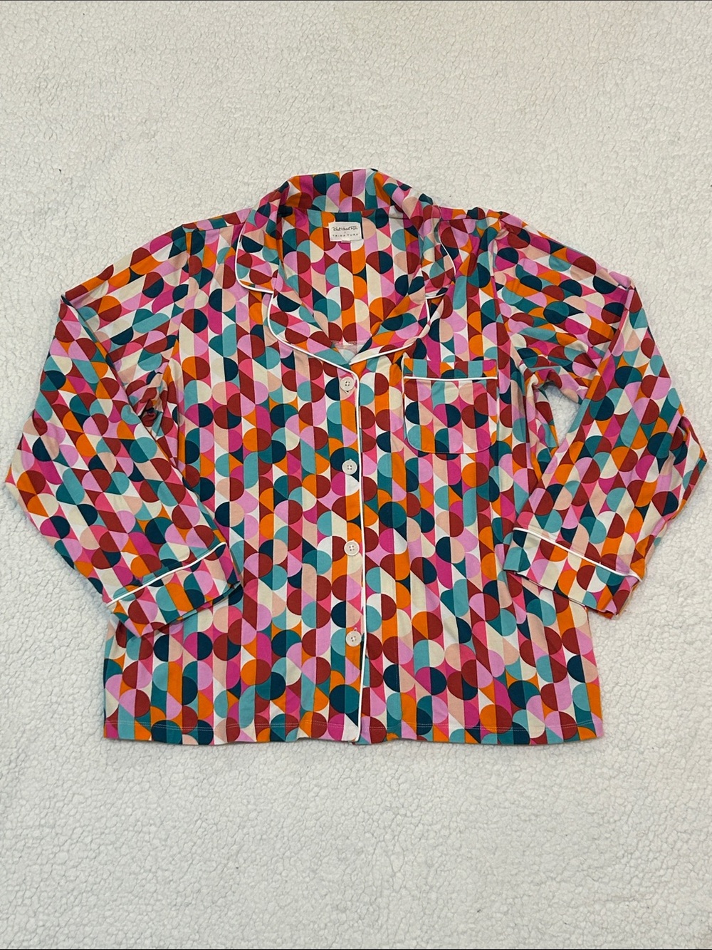Trina Turk x Bedhead PJs Geometric-Print Long Jersey Pajama Set size Large - Picture 2 of 16